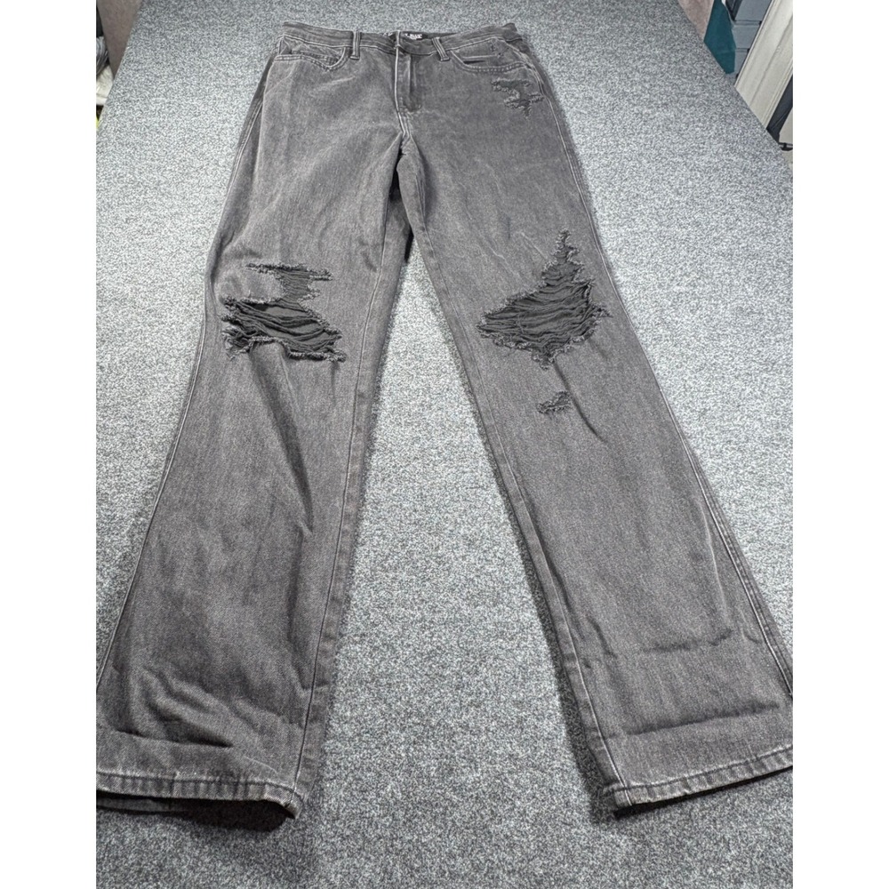 Judy‎ Blue Jeans Women 9/29 Black 90's Straight Distressed Stretch Boho Everyday